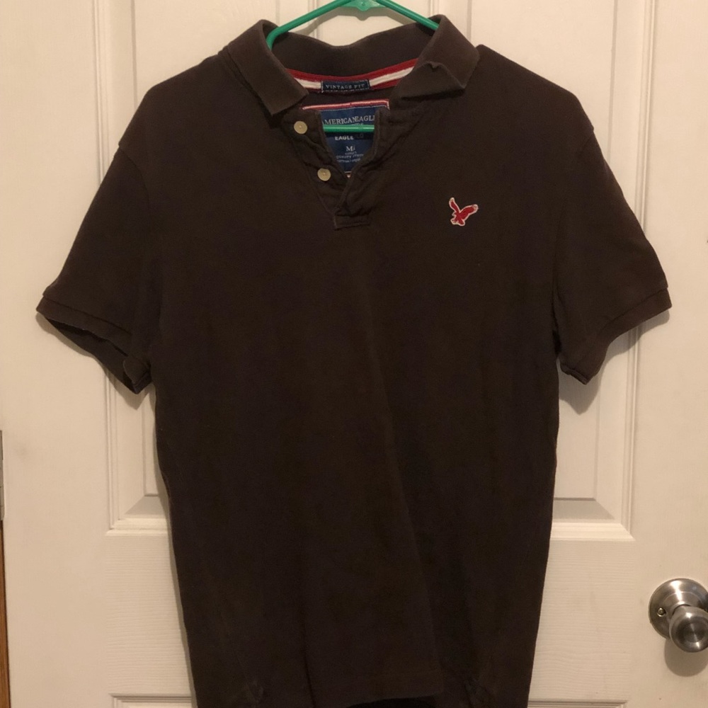 American eagle vintage fit mens polo medium red eagle shirt sleeve